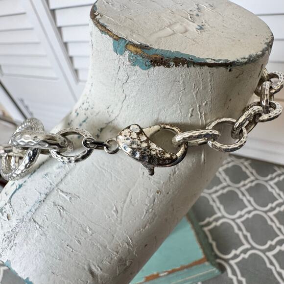 Necklace Silver Tone Chain Link Statement Piece Premier Designs Special Occasion - Picture 3 of 9